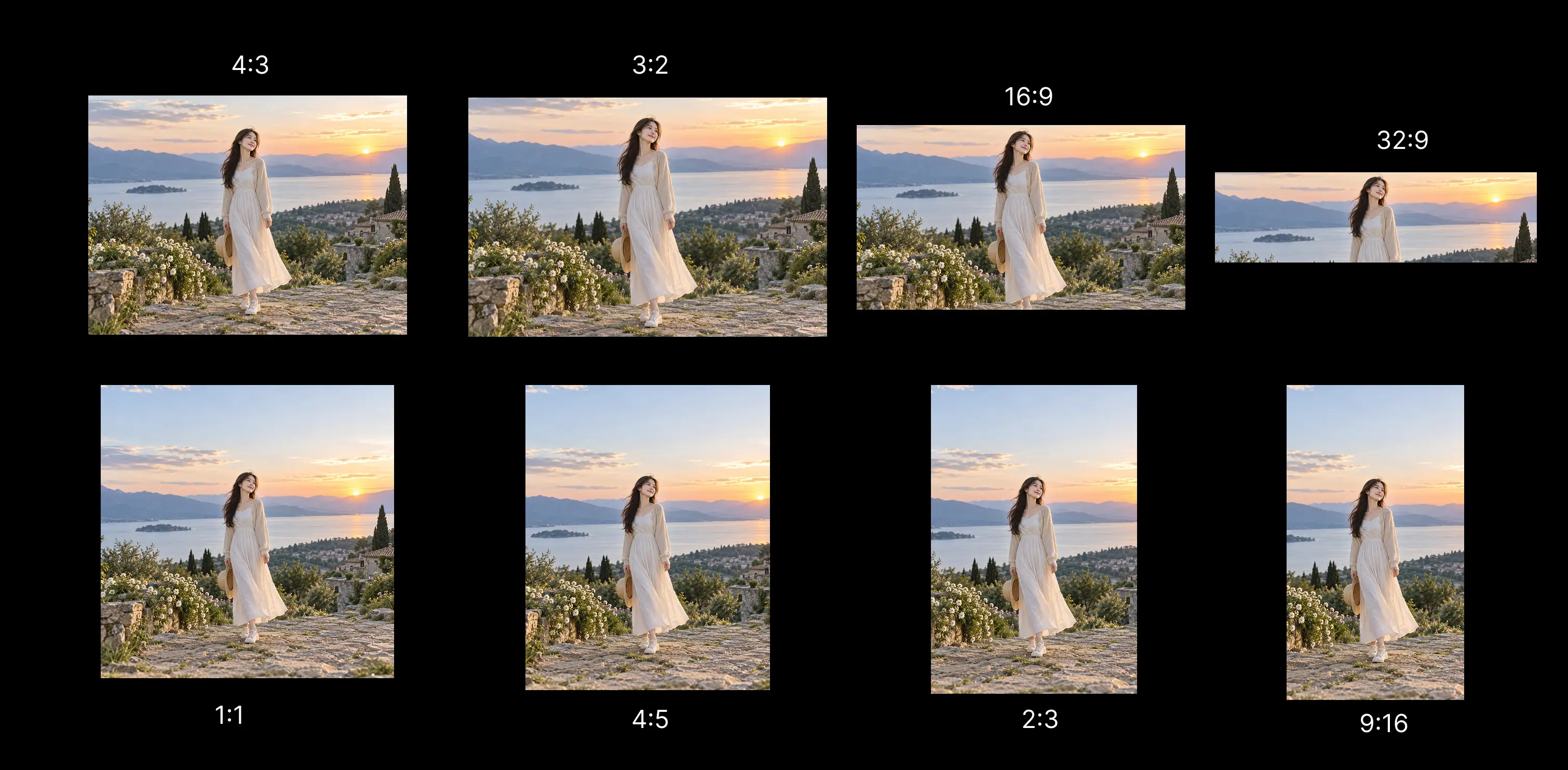 One creative idea shown in multiple aspect ratios
